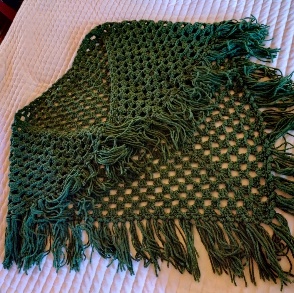 Vintage olive green poncho
